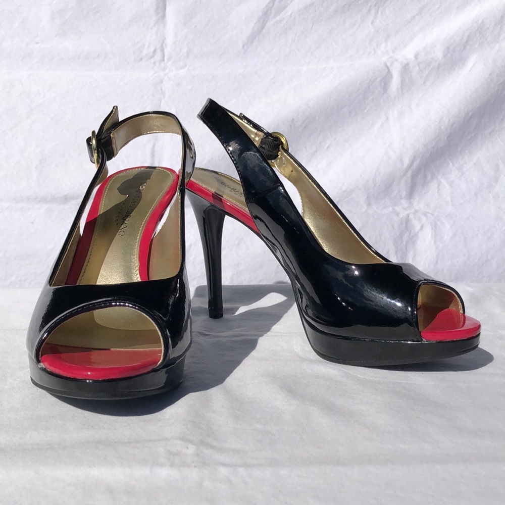 NEW Christian Soriano Le Chic Wide Width-Black, Open Toe, Sling Back Platform